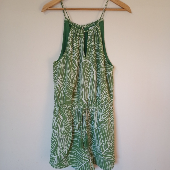 Lost + Wander women's Tropical Green Leaf Romper Size S - Picture 1 of 7